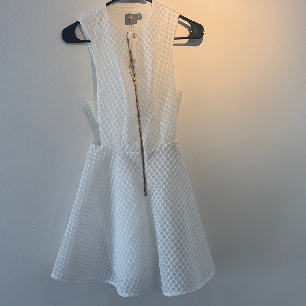 ASOS White Textured Mini Dress